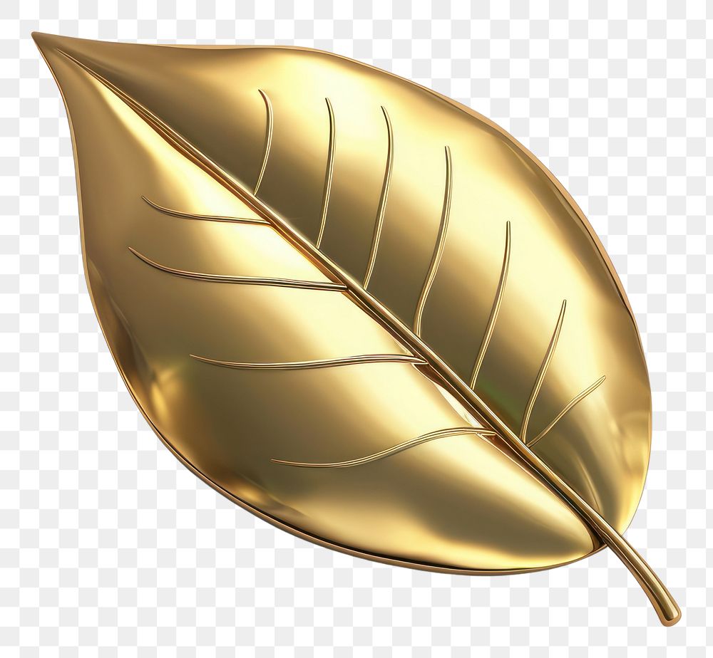 PNG A gold leaf plant white background accessories.