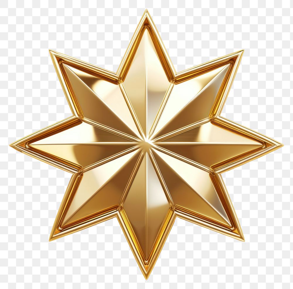 PNG An Islamic star gold white background decoration.