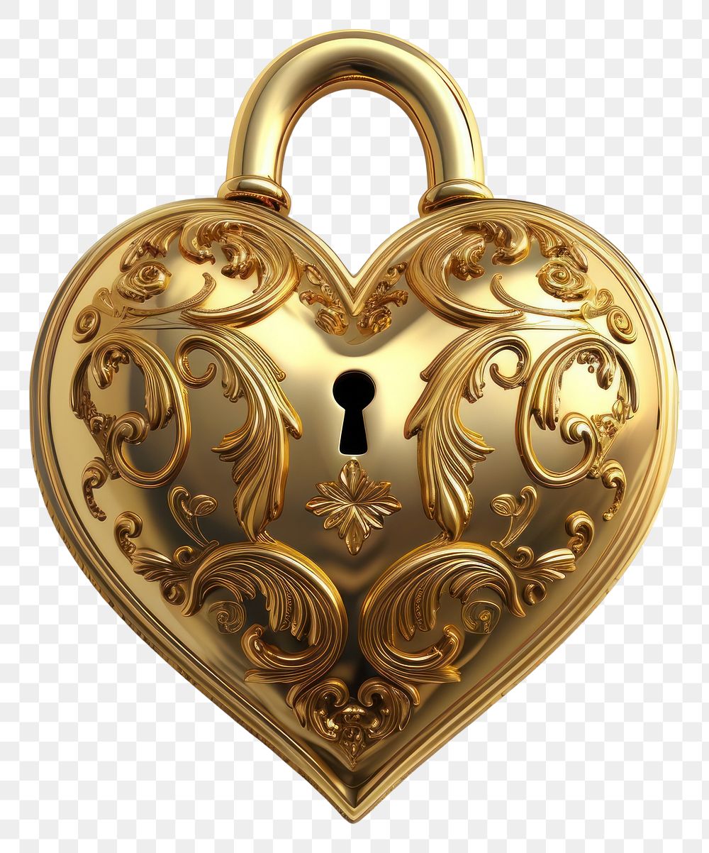 PNG The rococo heart shape lock backgrounds jewelry pendant.