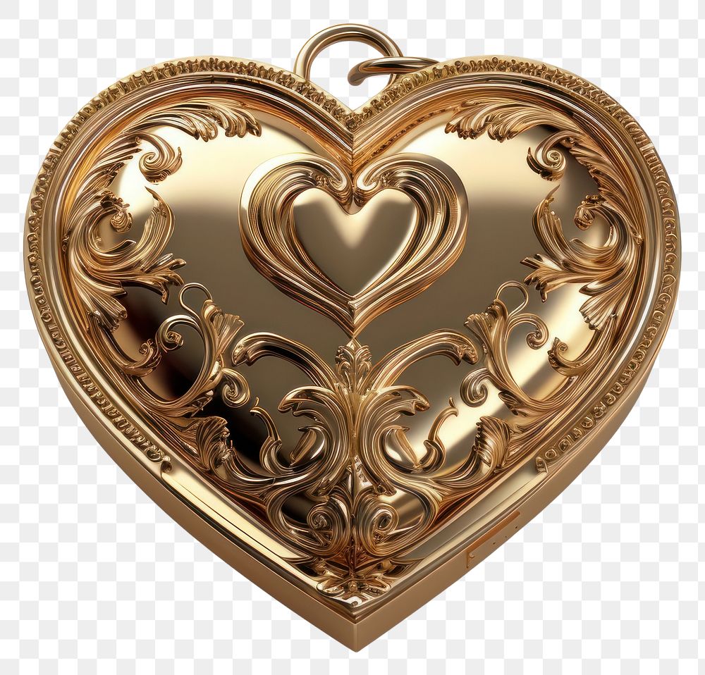 PNG The rococo heart shape lock jewelry pendant locket.