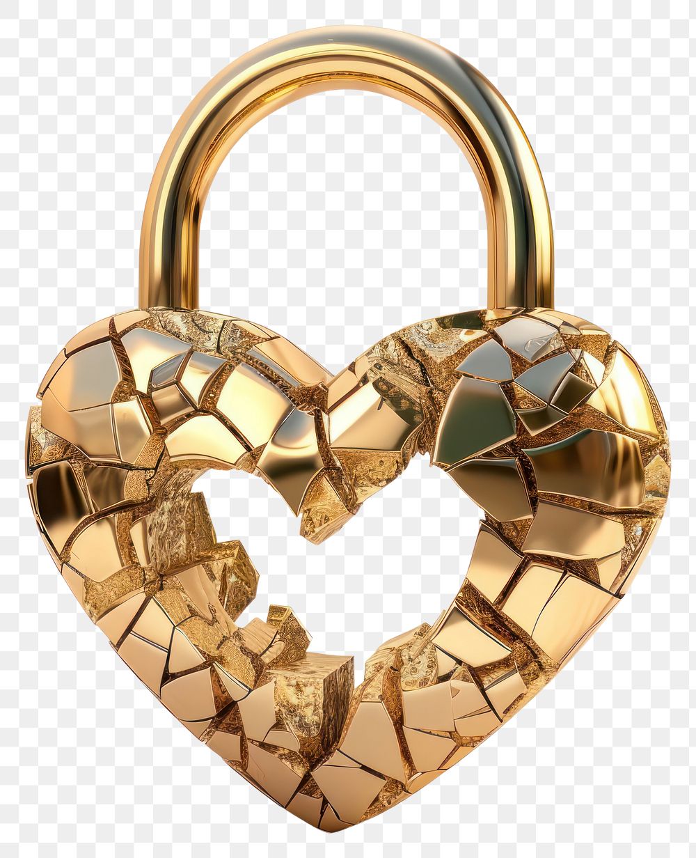 PNG Heart-shaped lock gold jewelry white background.
