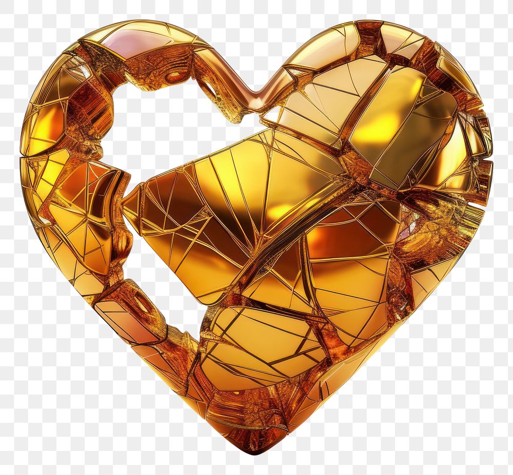 PNG Heart-shaped lock gold gemstone jewelry.