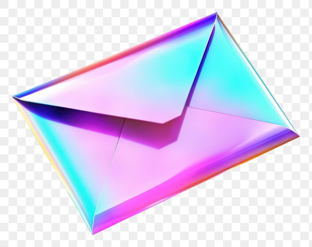 PNG  Mail icon iridescent shape white background envelope.
