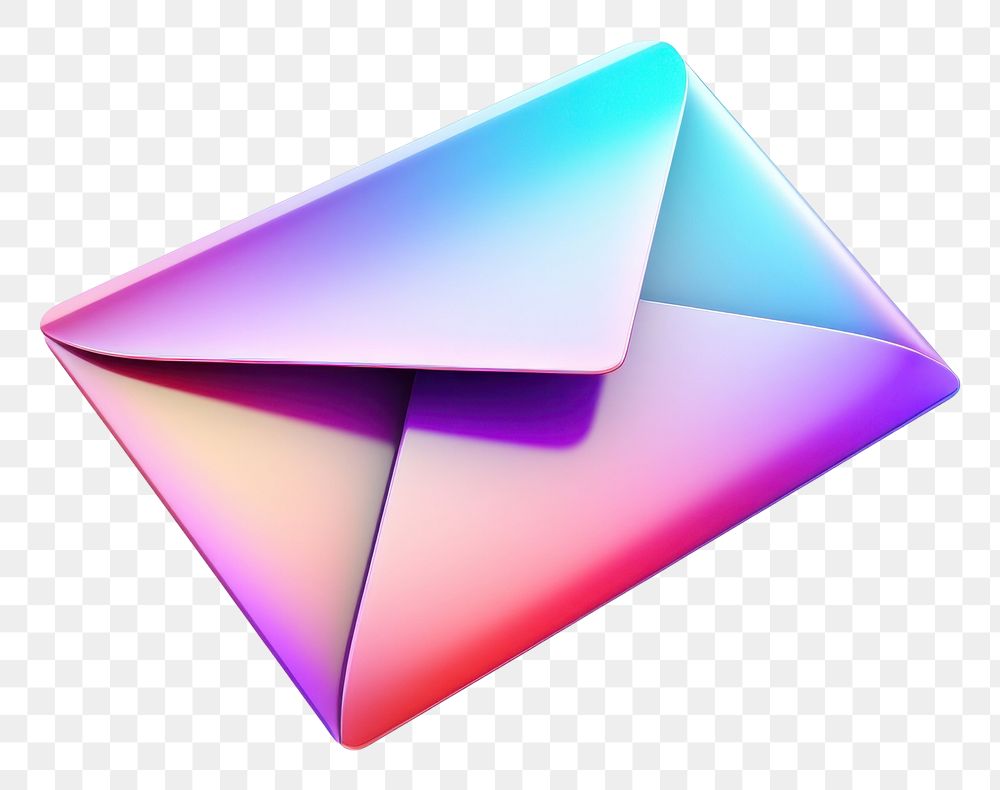 PNG  Mail icon iridescent shape paper white background.