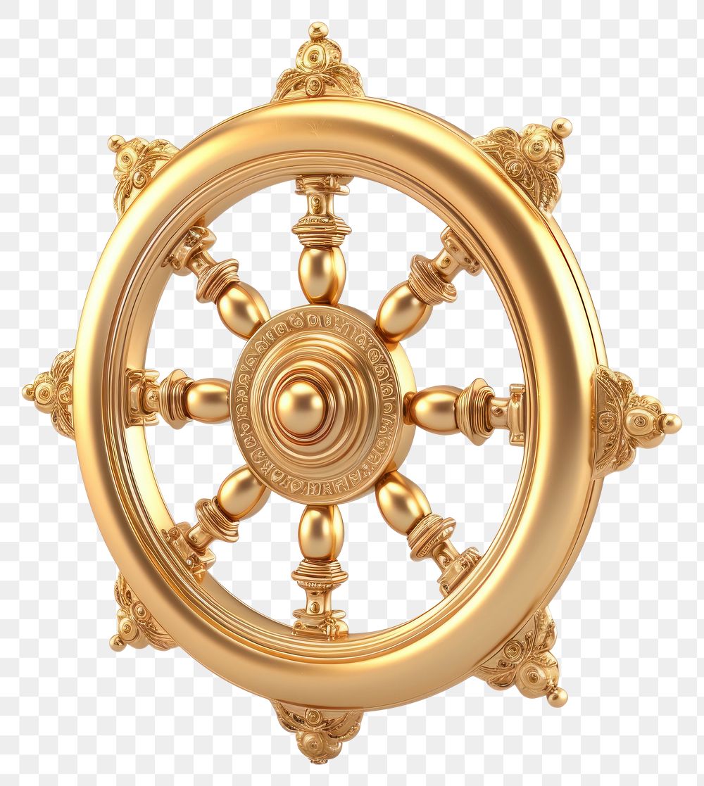 PNG A Buddhist symbol wheel jewelry bronze.