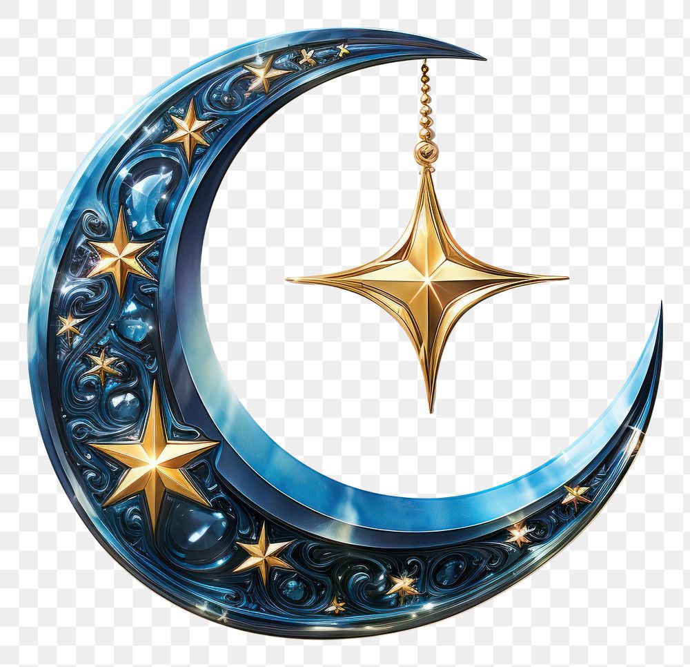 PNG A Islamic Luxury Crescent moon crescent jewelry white background.