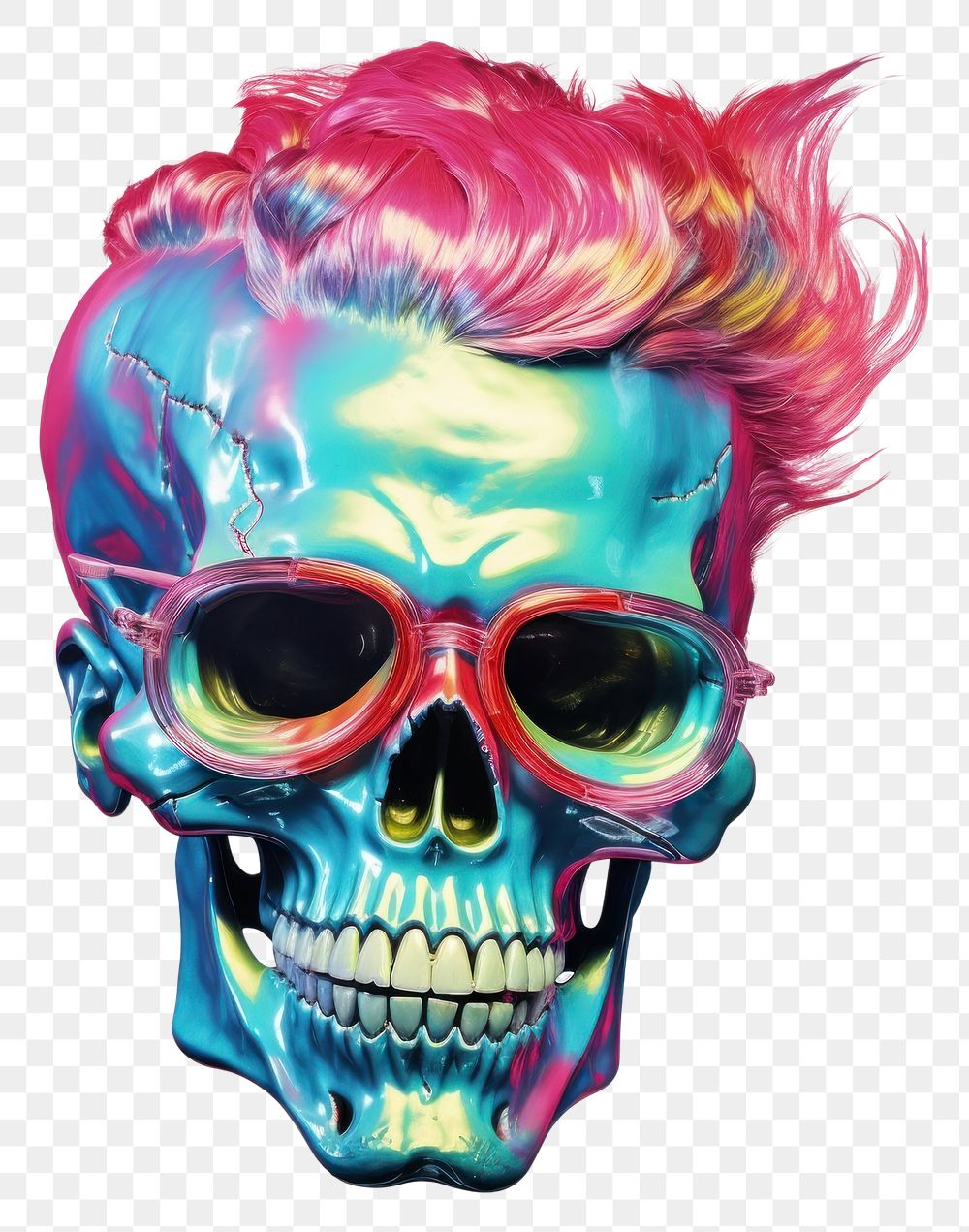 PNG A Punk Style Skull art representation individuality.