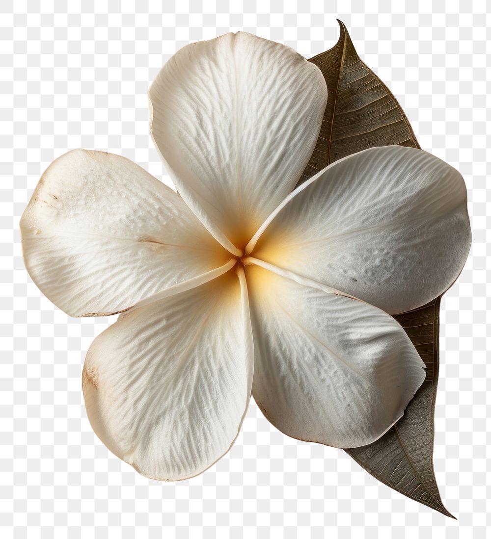 PNG Real Pressed a Plumeria flower petal plant.