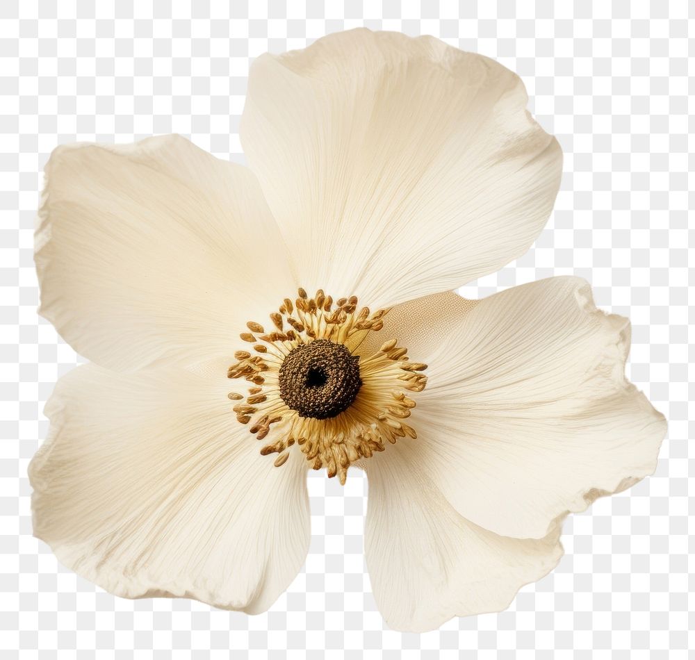 PNG White anemone flower blossom jewelry.