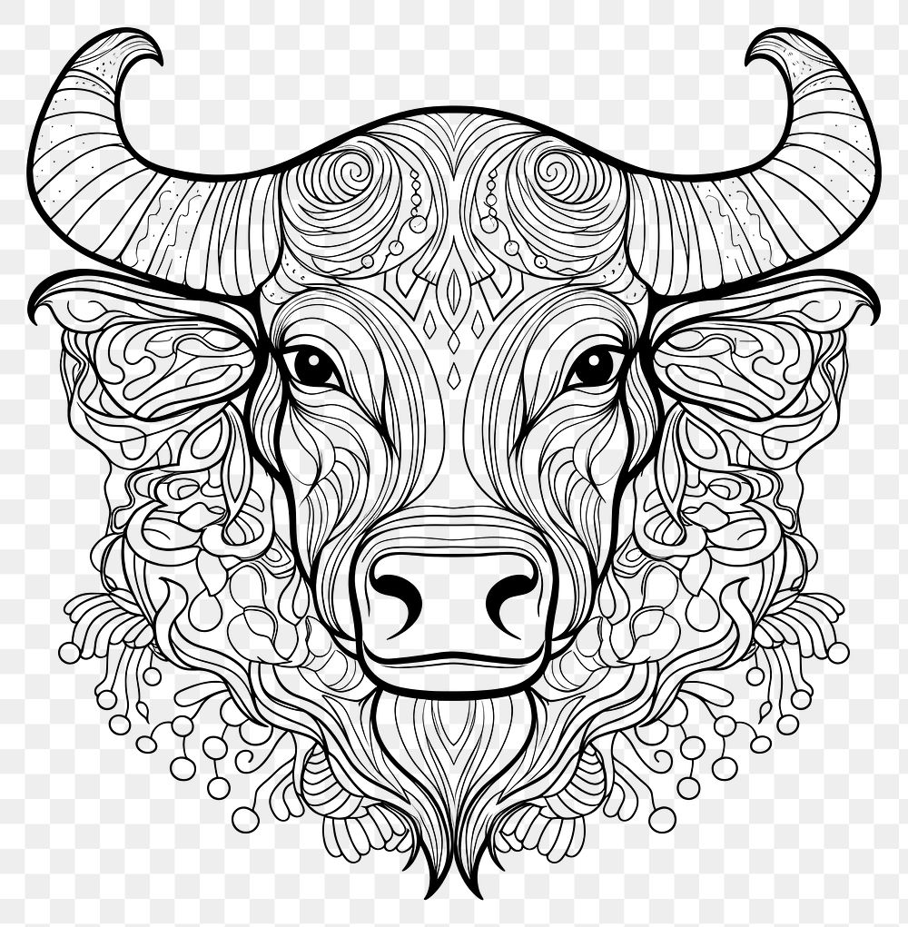PNG Bull head sketch buffalo drawing. AI generated Image by rawpixel.