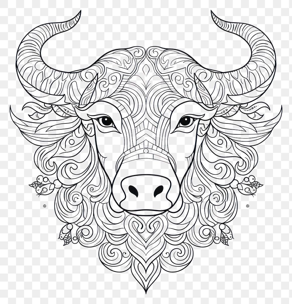 PNG Bull head sketch buffalo drawing. 