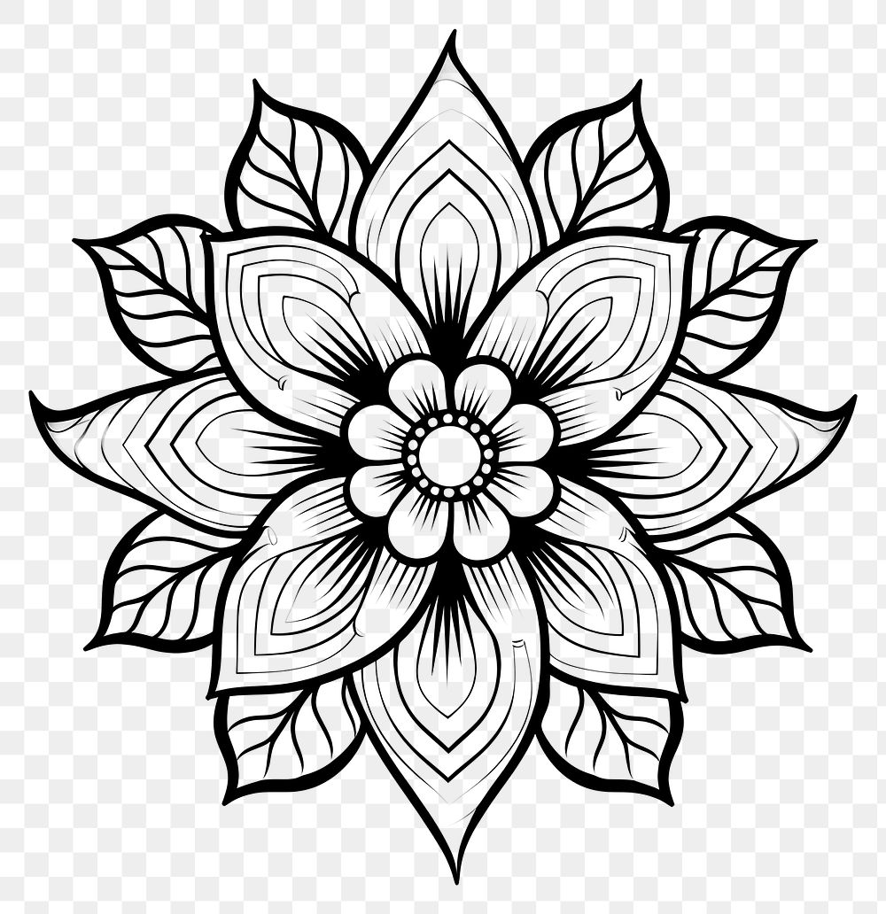 PNG Flower sketch pattern drawing. AI generated Image by rawpixel.