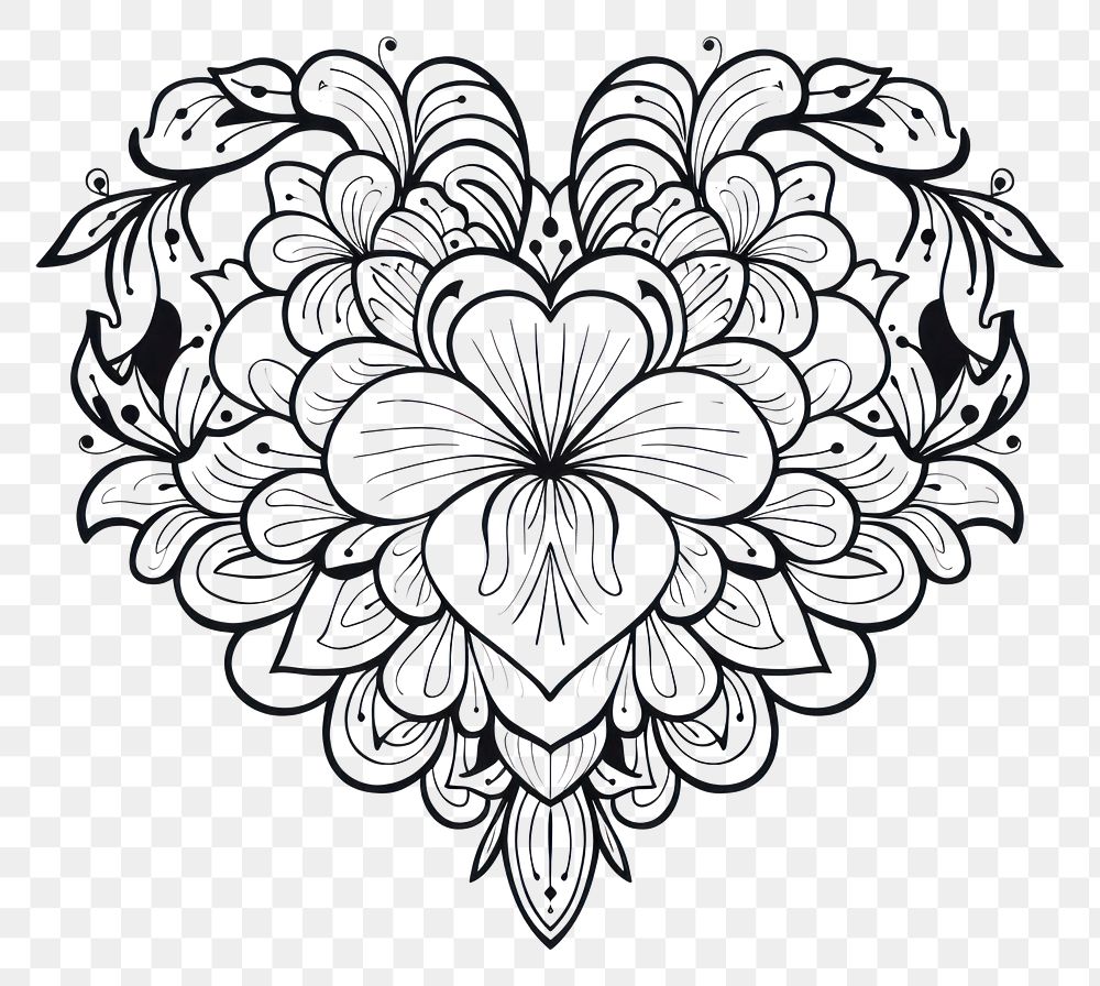 PNG Heart sketch doodle pattern