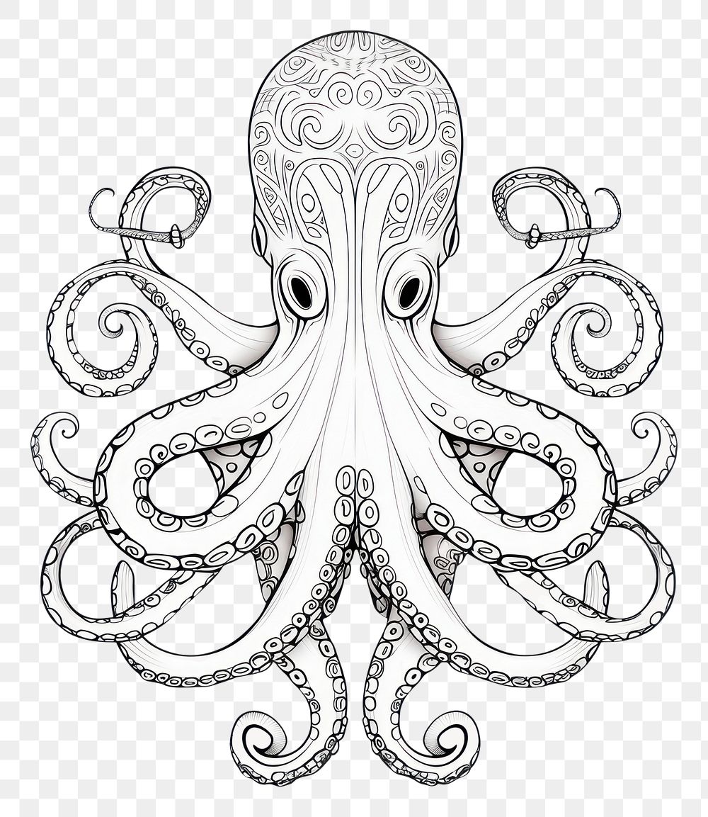 PNG Octopus sketch doodle art. AI generated Image by rawpixel.