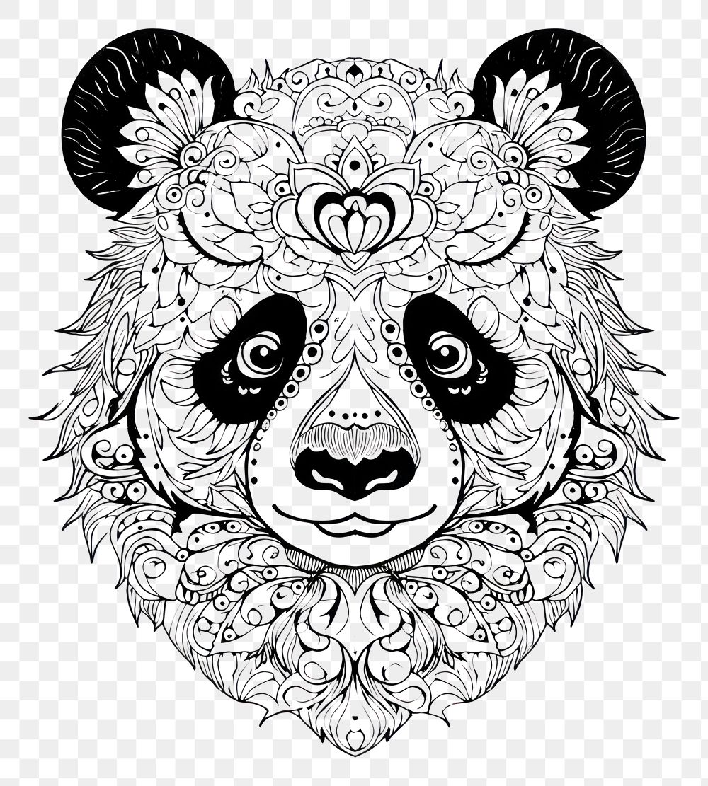 PNG Panda head sketch drawing doodle