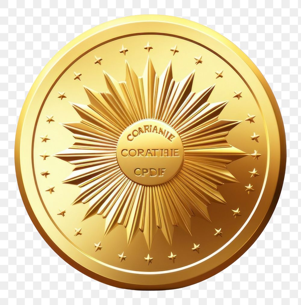 PNG Gold crpytocurrency coin money white background investment.