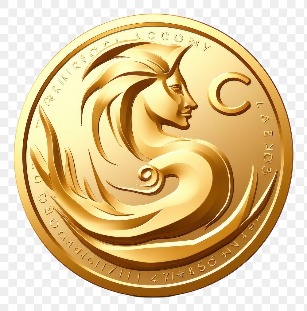 PNG Gold crpytocurrency coin money white background investment.
