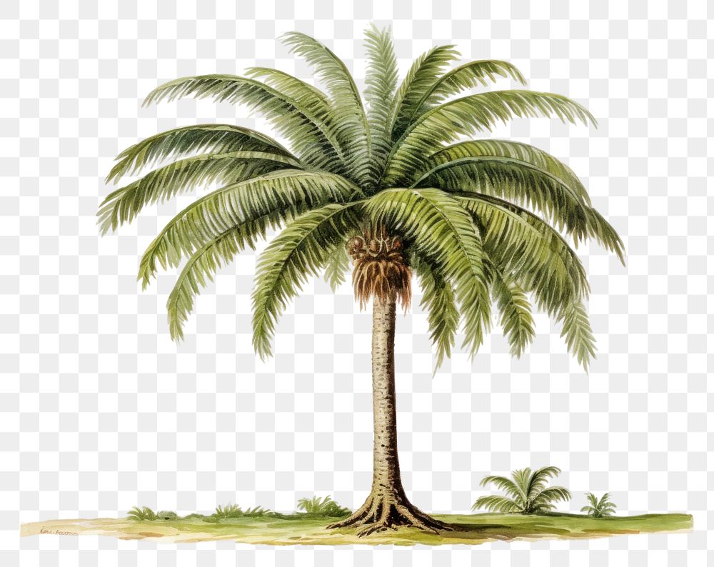 PNG Young palm tree plant white background arecaceae.