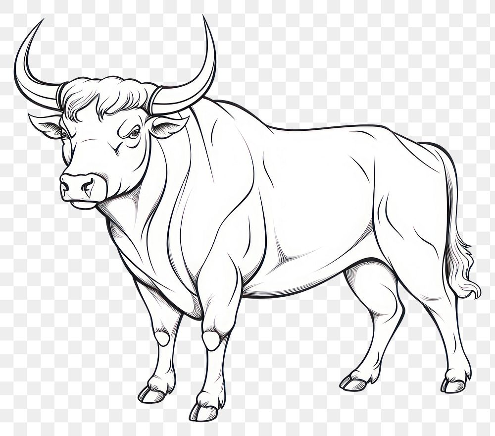 PNG  Astrology taurus drawing livestock cattle.