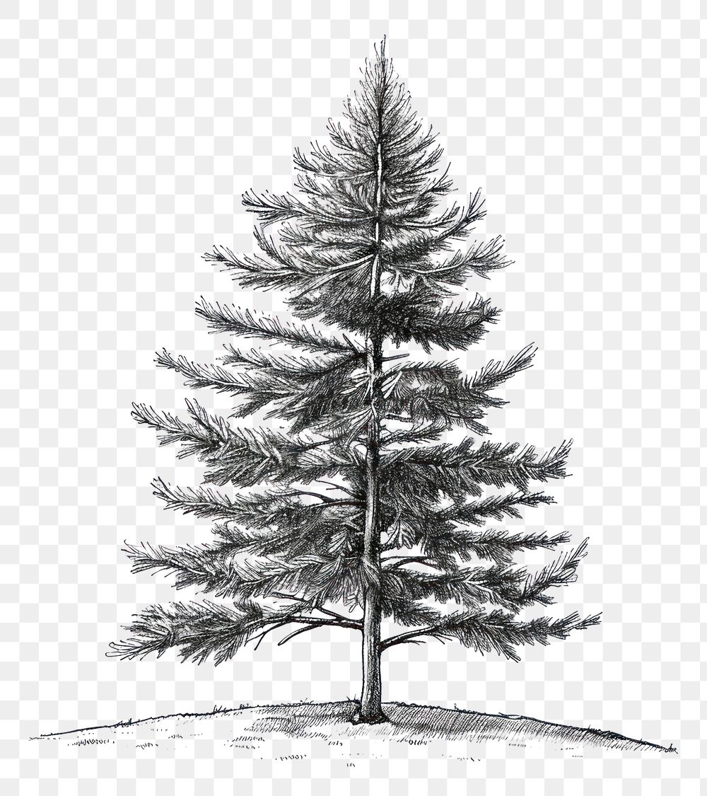 PNG Baby pine tree drawing sketch plant.