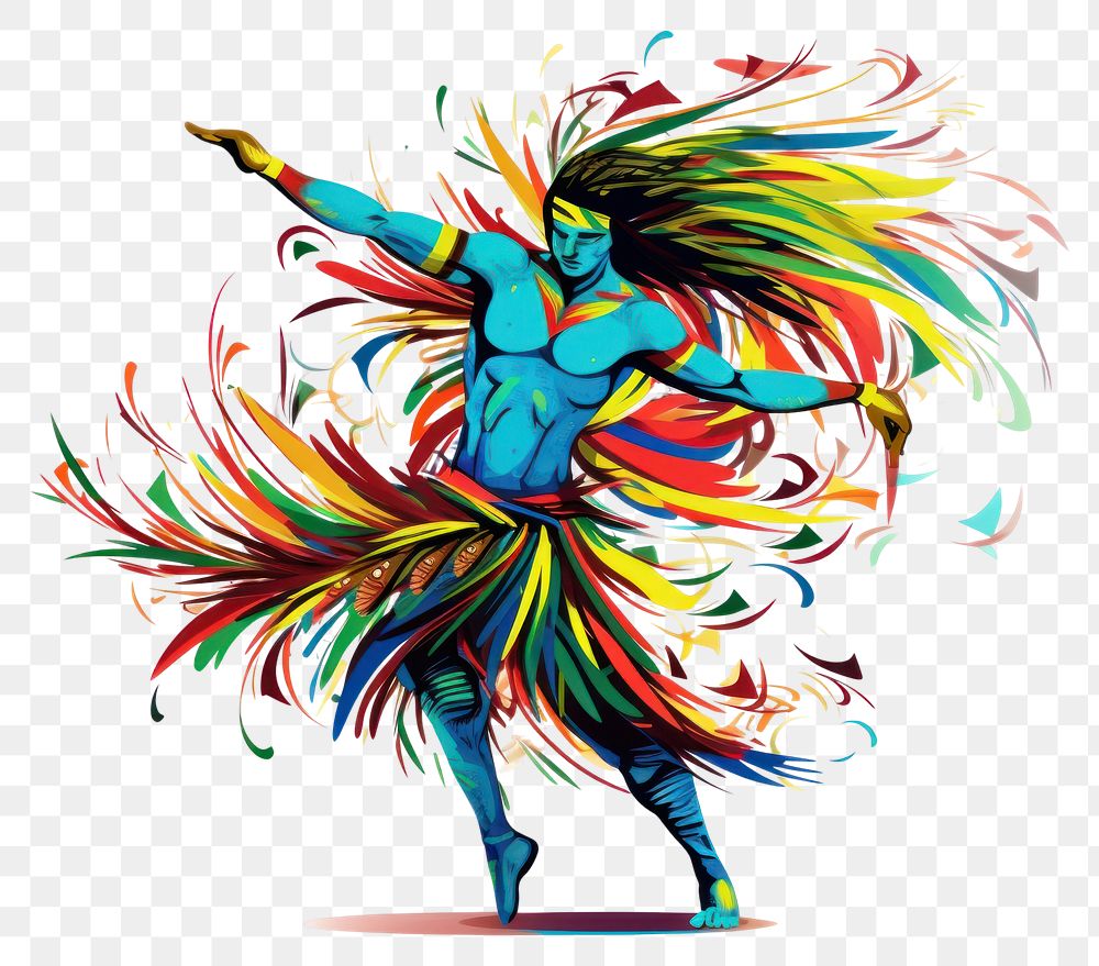 PNG  Brazilian samba dancing drawing art.