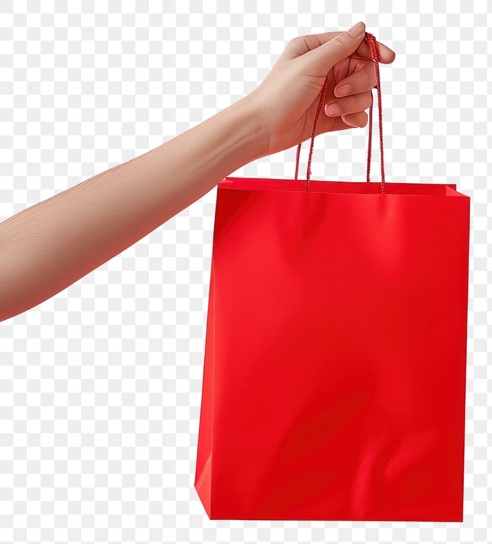 PNG Shopping bag mockup handbag holding pink.