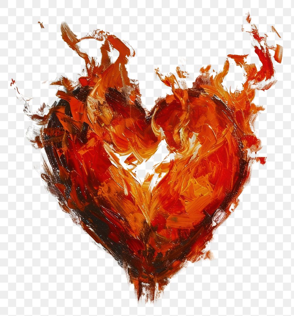 PNG A burning heart shape backgrounds painting creativity.