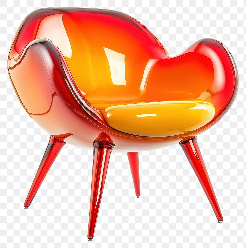 PNG A glossy armchair furniture white background appliance.