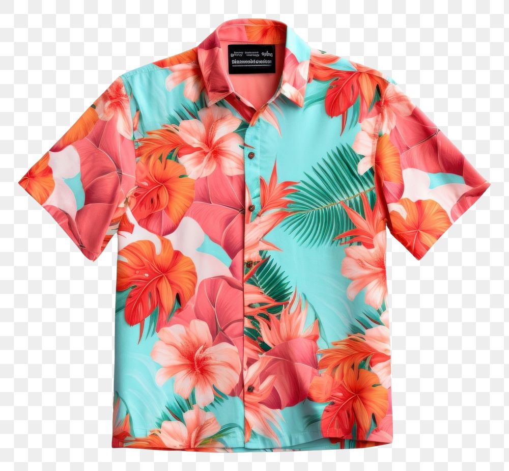 PNG  Hawaiian shirt sleeve blouse coathanger. AI generated Image by rawpixel.