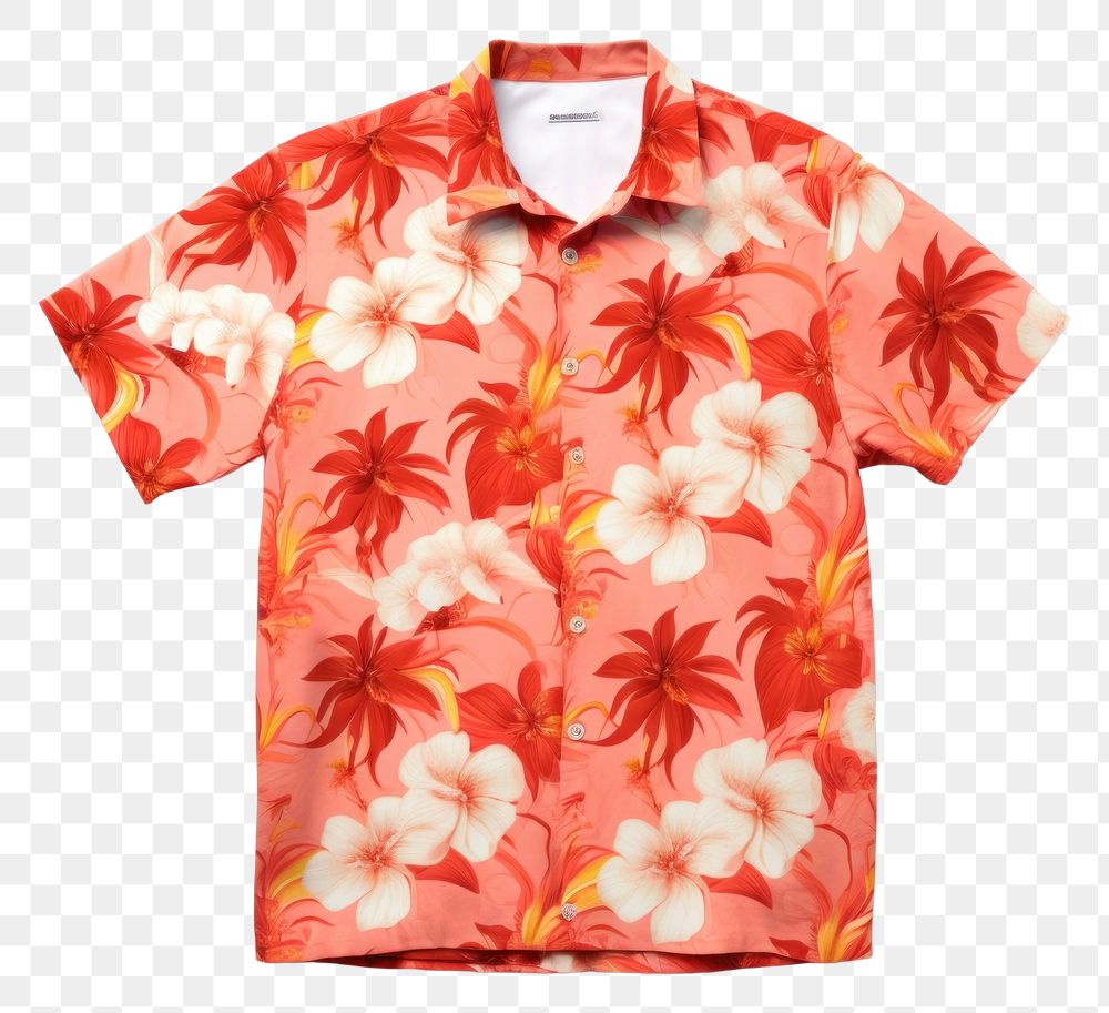 PNG  Hawaiian shirt pattern sleeve blouse. AI generated Image by rawpixel.