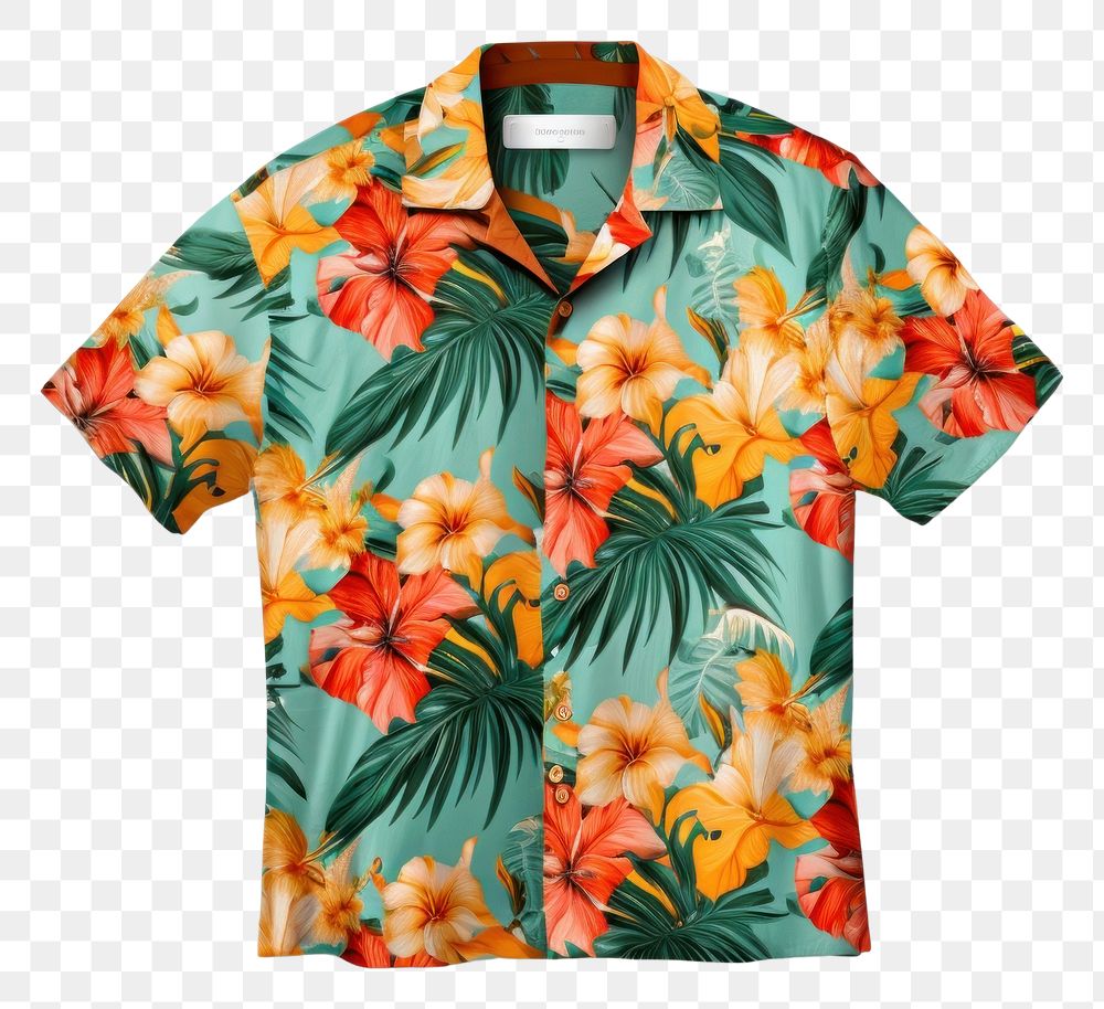 PNG  Hawaiian shirt sleeve flower plant. AI generated Image by rawpixel.