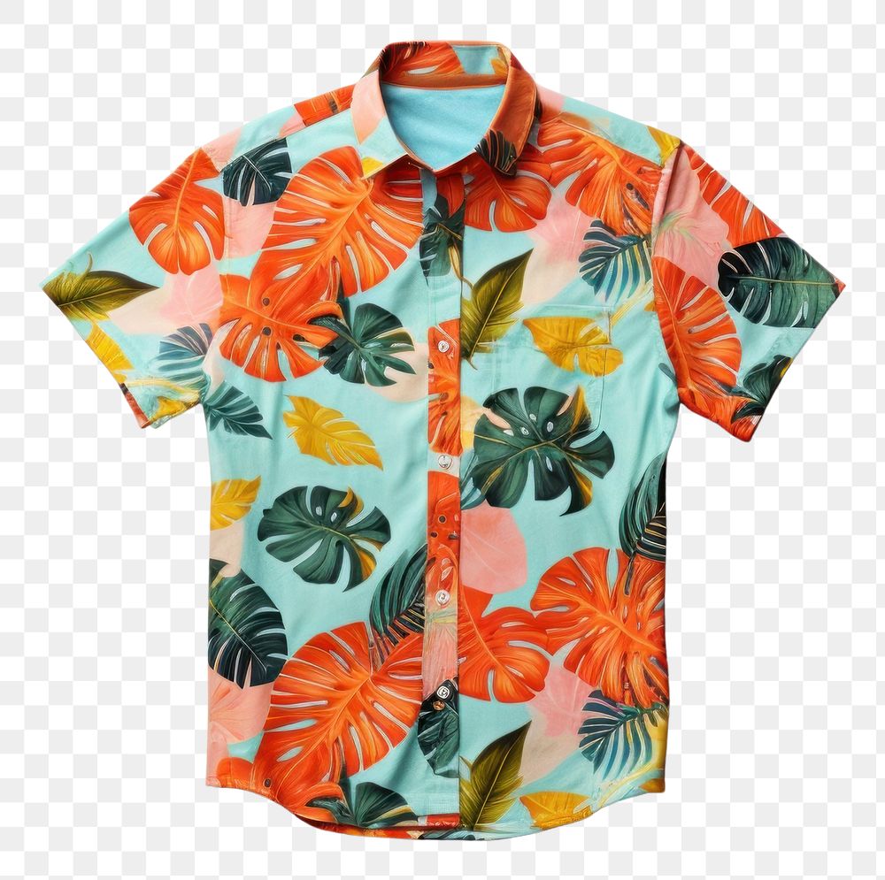 PNG  Hawaiian shirt sleeve creativity beachwear. 