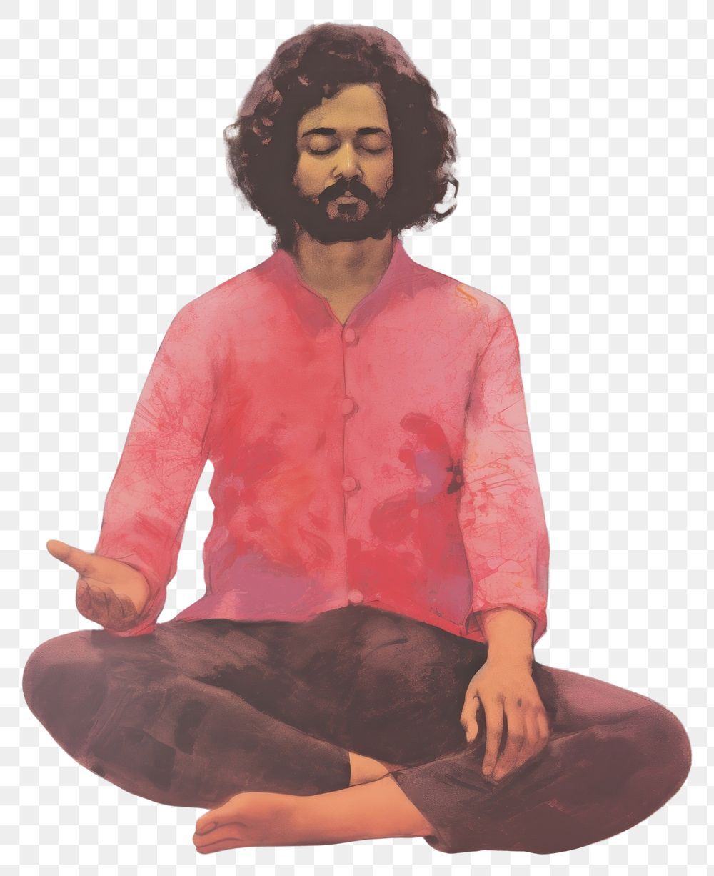 PNG A person in Yoga pose portrait yoga painting.