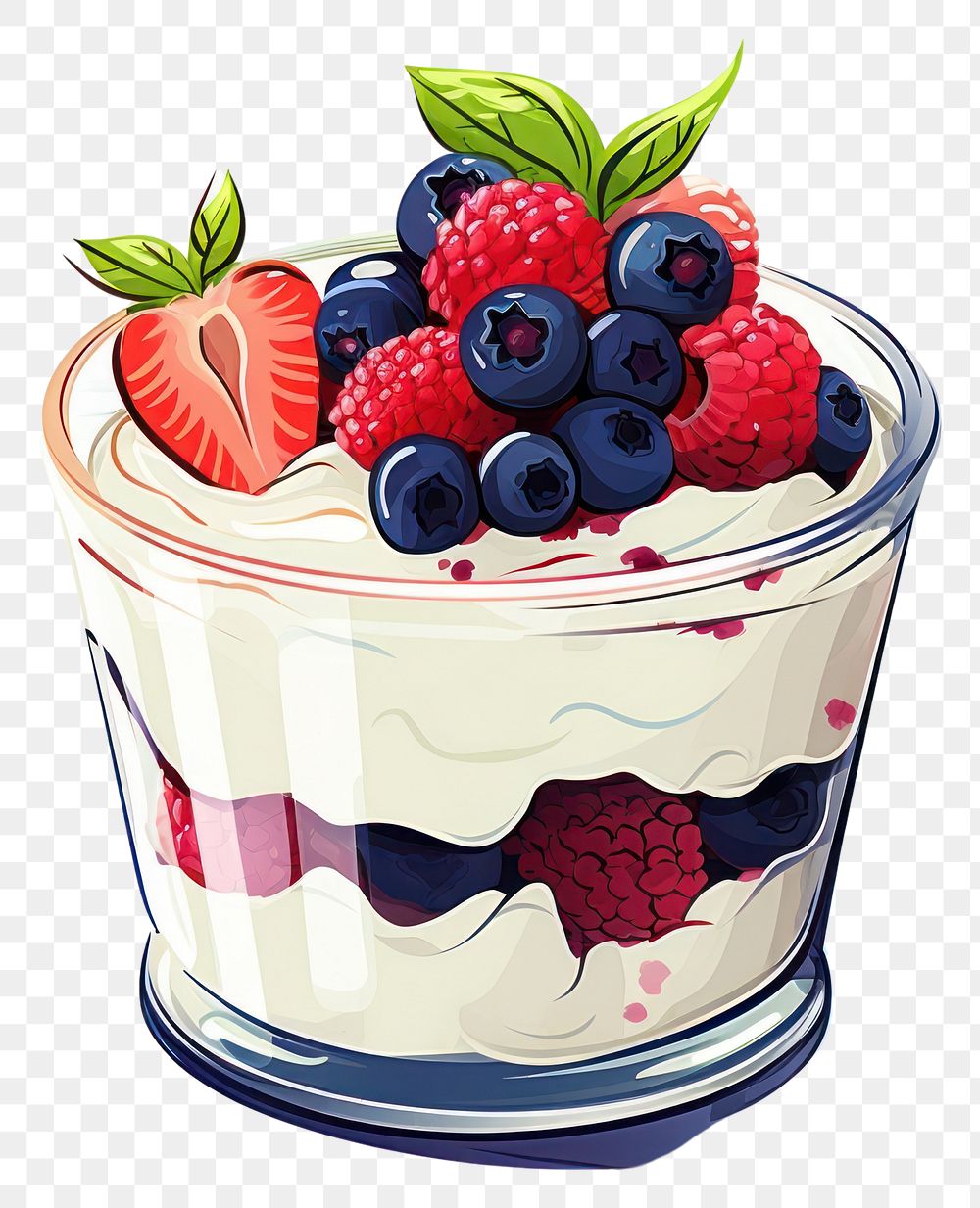 PNG Blueberry dessert fruit cream.