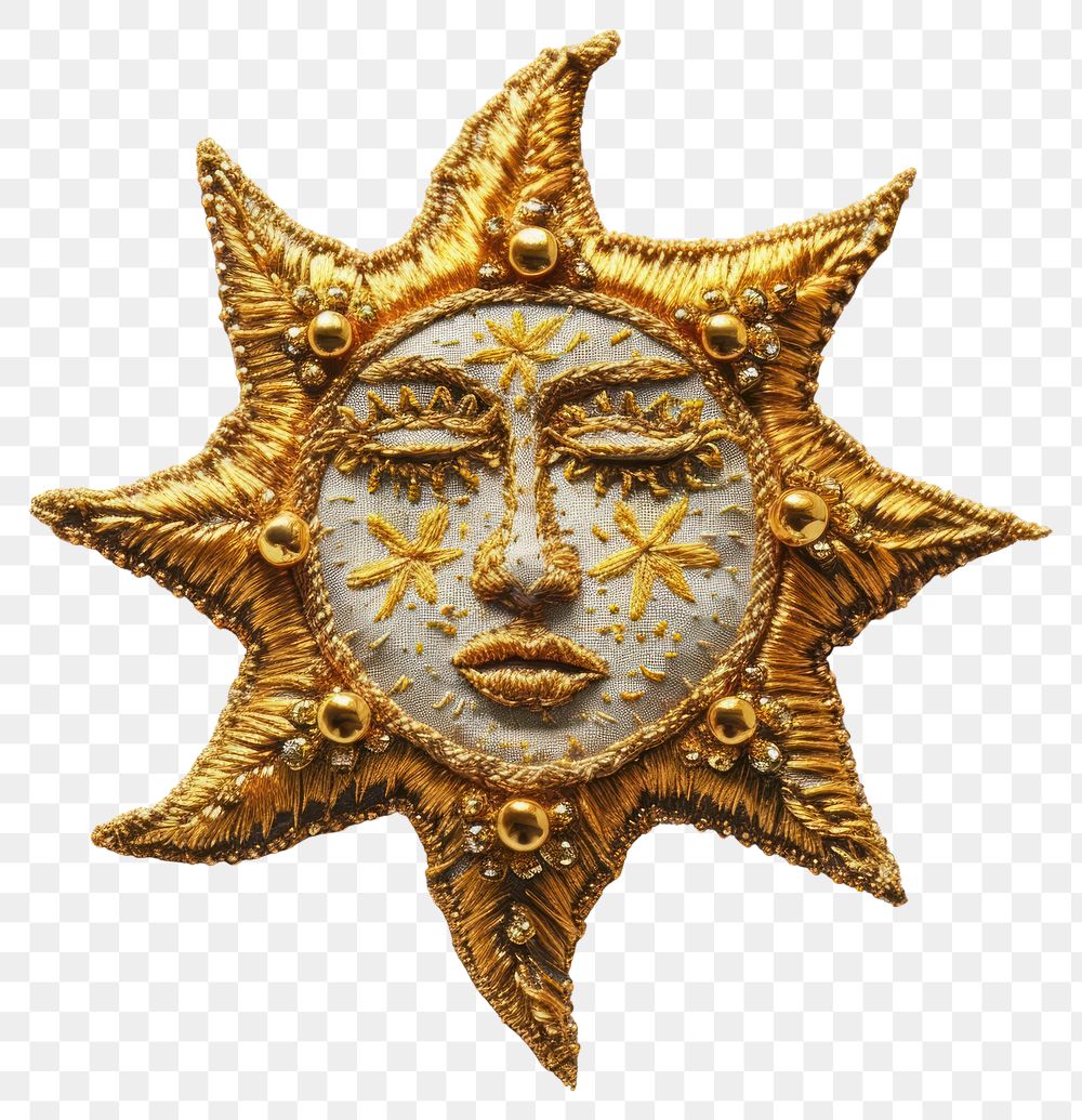 PNG  Celestial Golden Star jewelry badge gold.