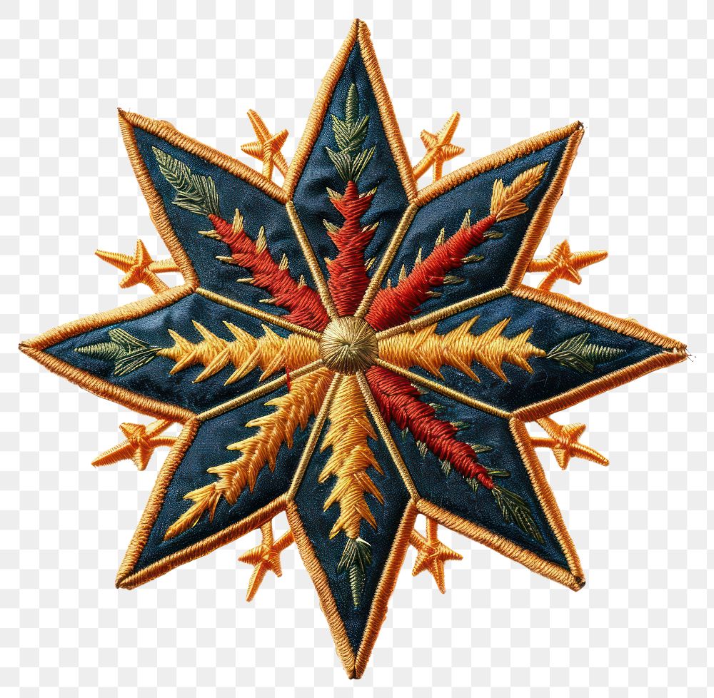 PNG  Celestial Star in embroidery style pattern xanthorrhoeaceae kaleidoscope.