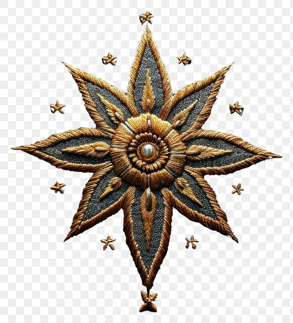 PNG  Celestial Star embroidery jewelry pattern.