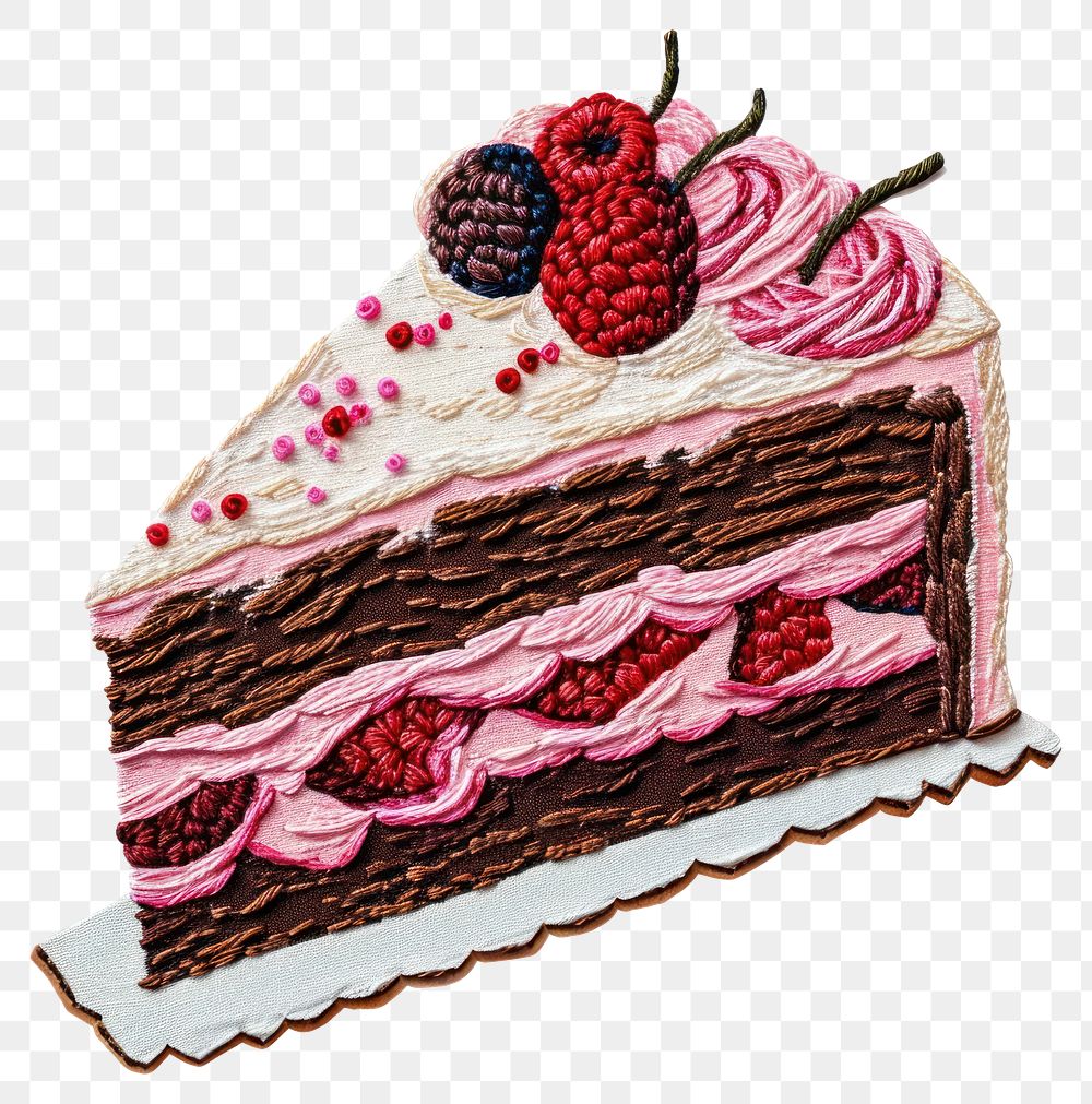 PNG  A piece of cake raspberry dessert fruit.