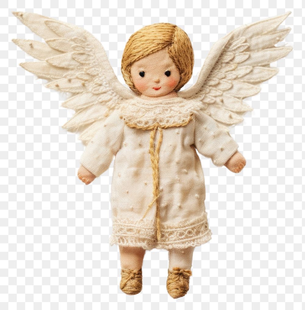 PNG  A little flying Angel angel doll baby.