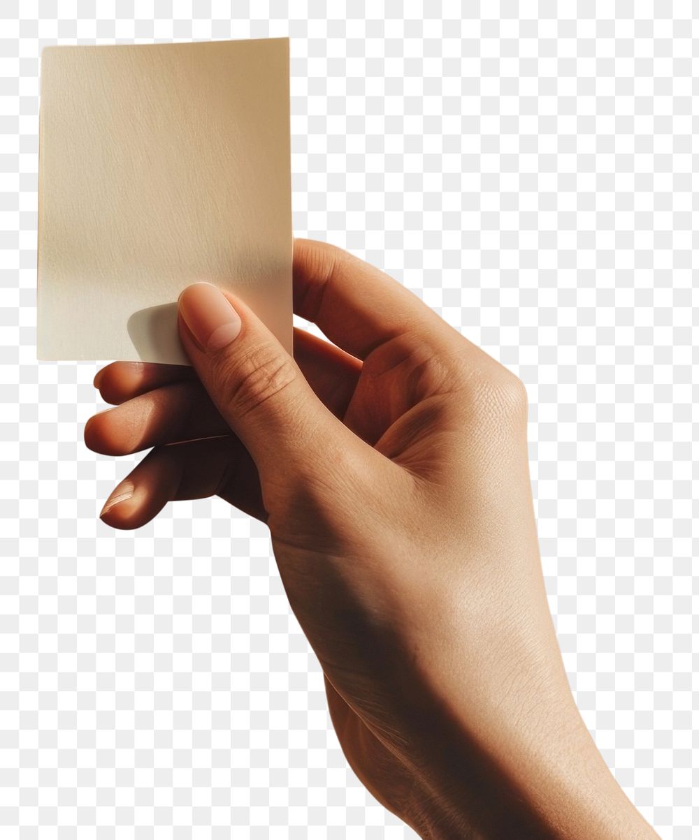 PNG Hand holding blank white sticky note finger adult photo. AI generated Image by rawpixel.