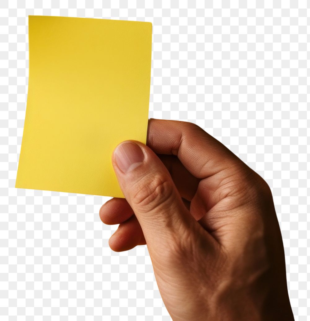 PNG Hand holding blank yellow sticky note paper yellow background activity. AI generated Image by rawpixel.