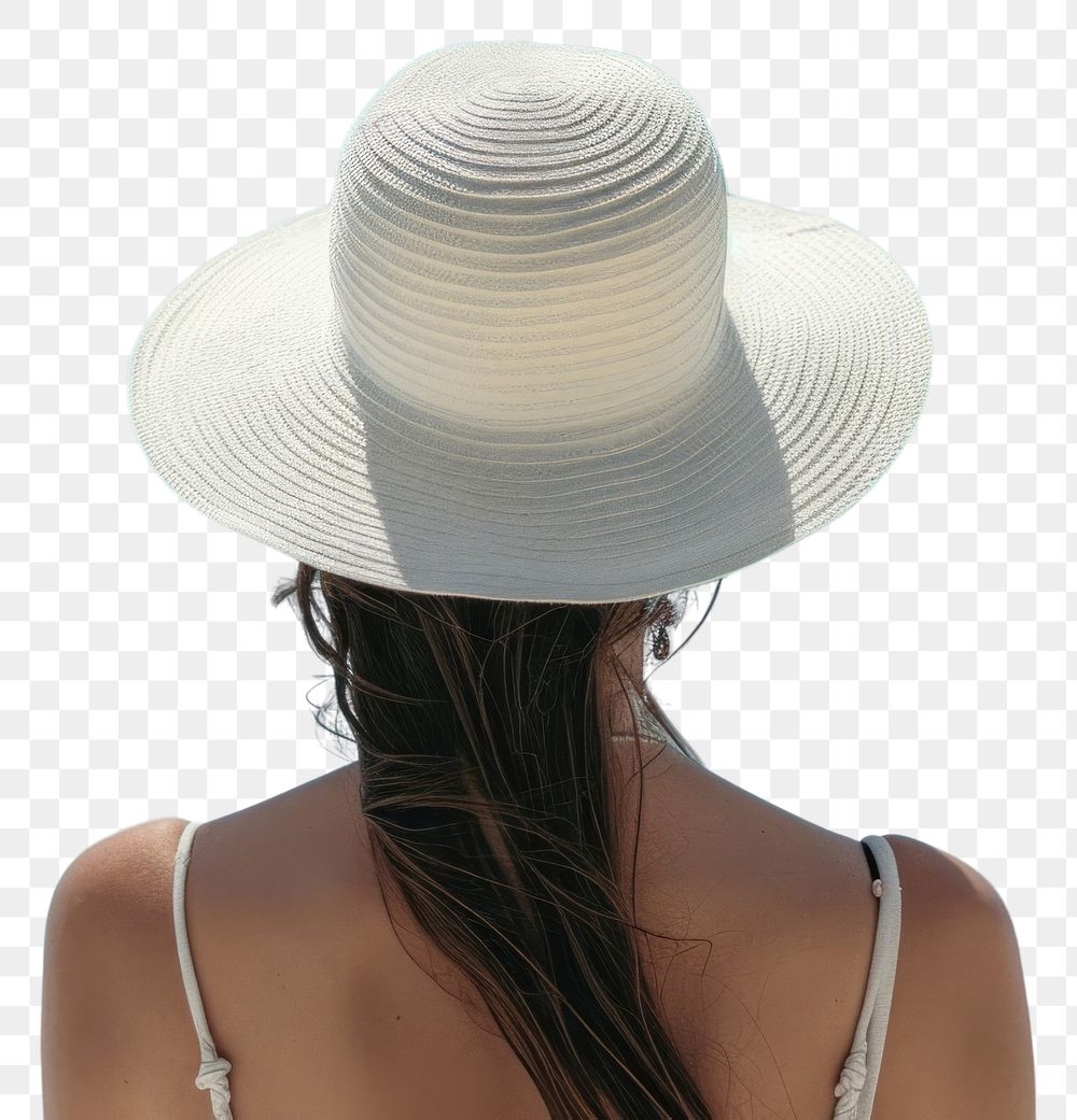 PNG Woman wearing white hat summer beach adult.