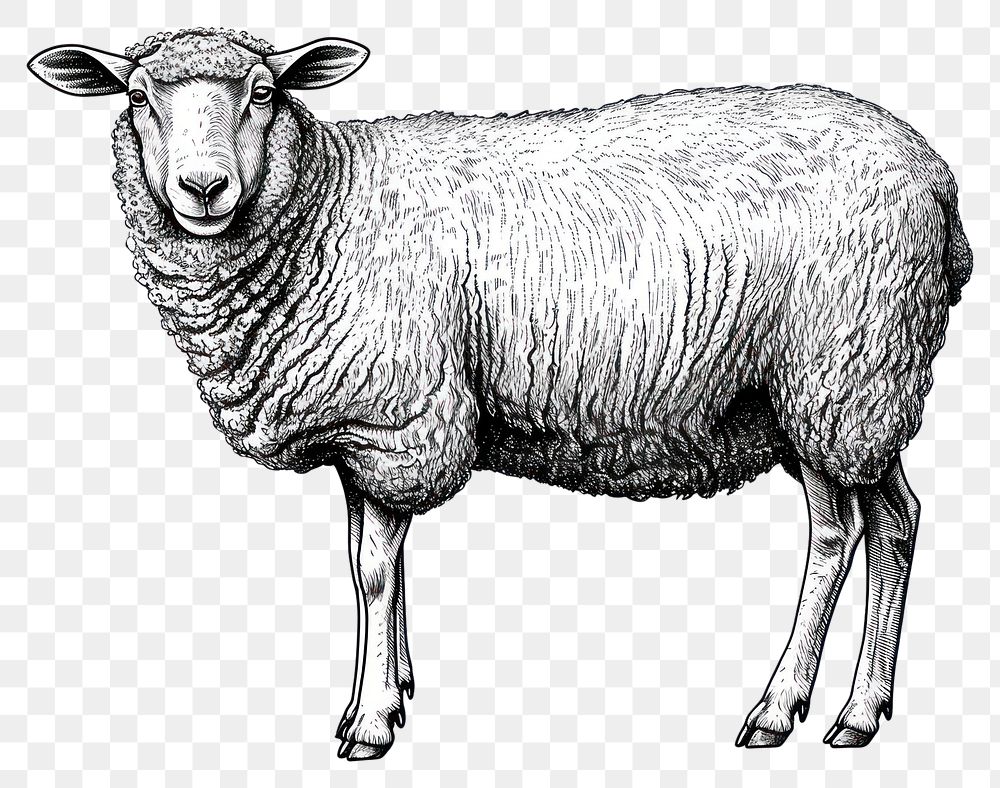 PNG Sheep livestock drawing animal.