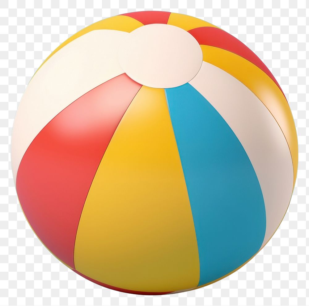 PNG  A beach ball sphere sports vibrant color.