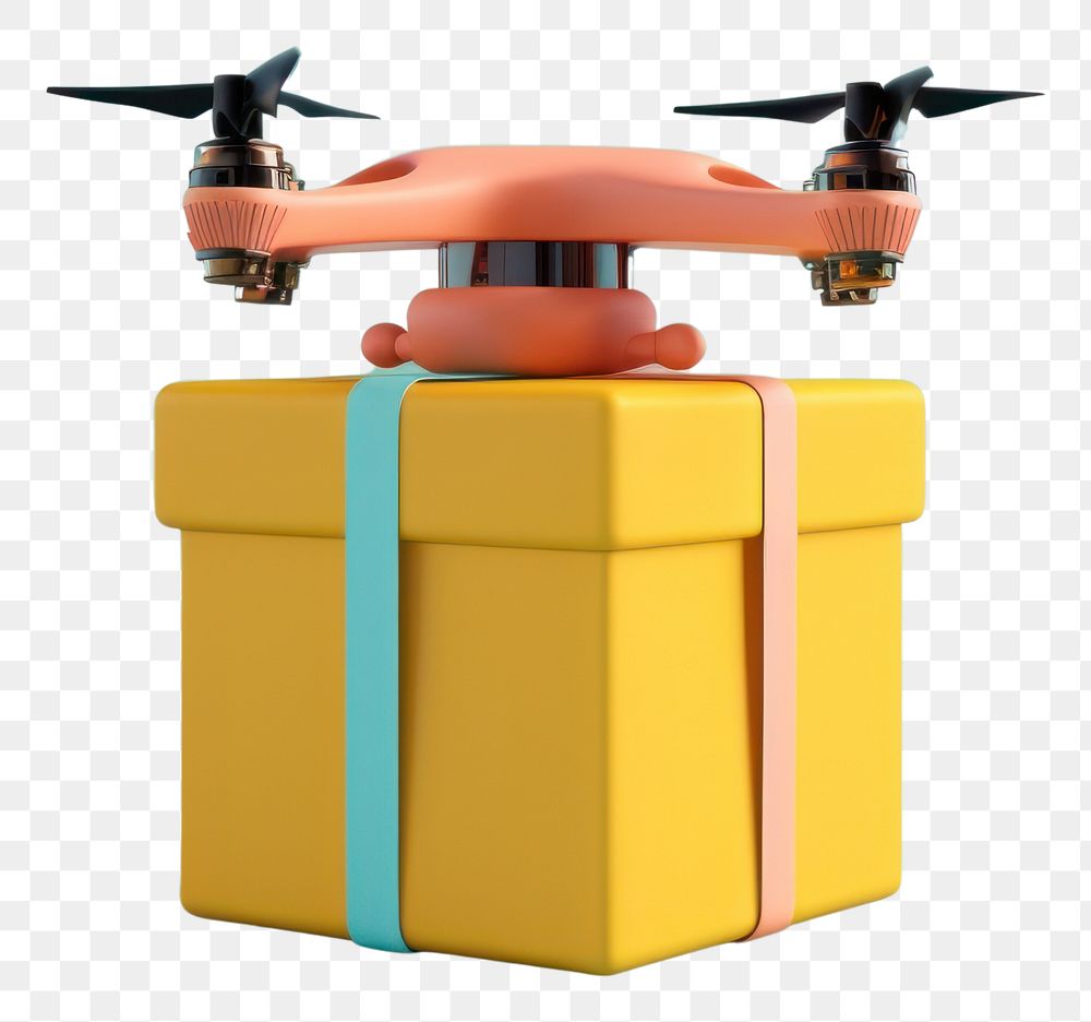 PNG  A drone held box aircraft vehicle toy.