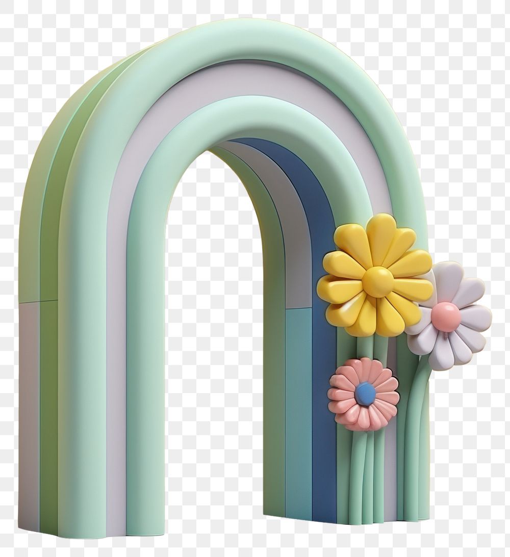 PNG  A frontal flower arch and door pattern art vibrant color.