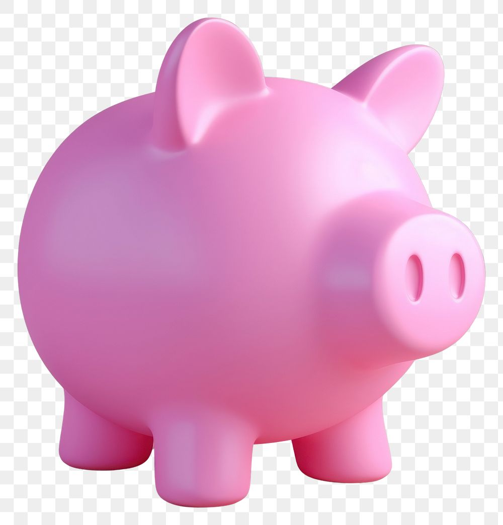 PNG  A pink piggy bank cartoon representation investment.