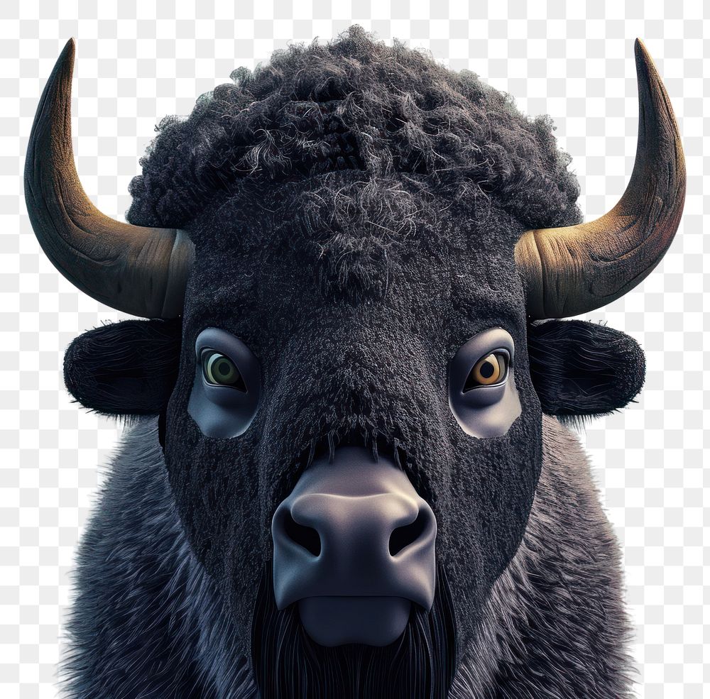 PNG  Character of an American Bison wildlife buffalo animal.