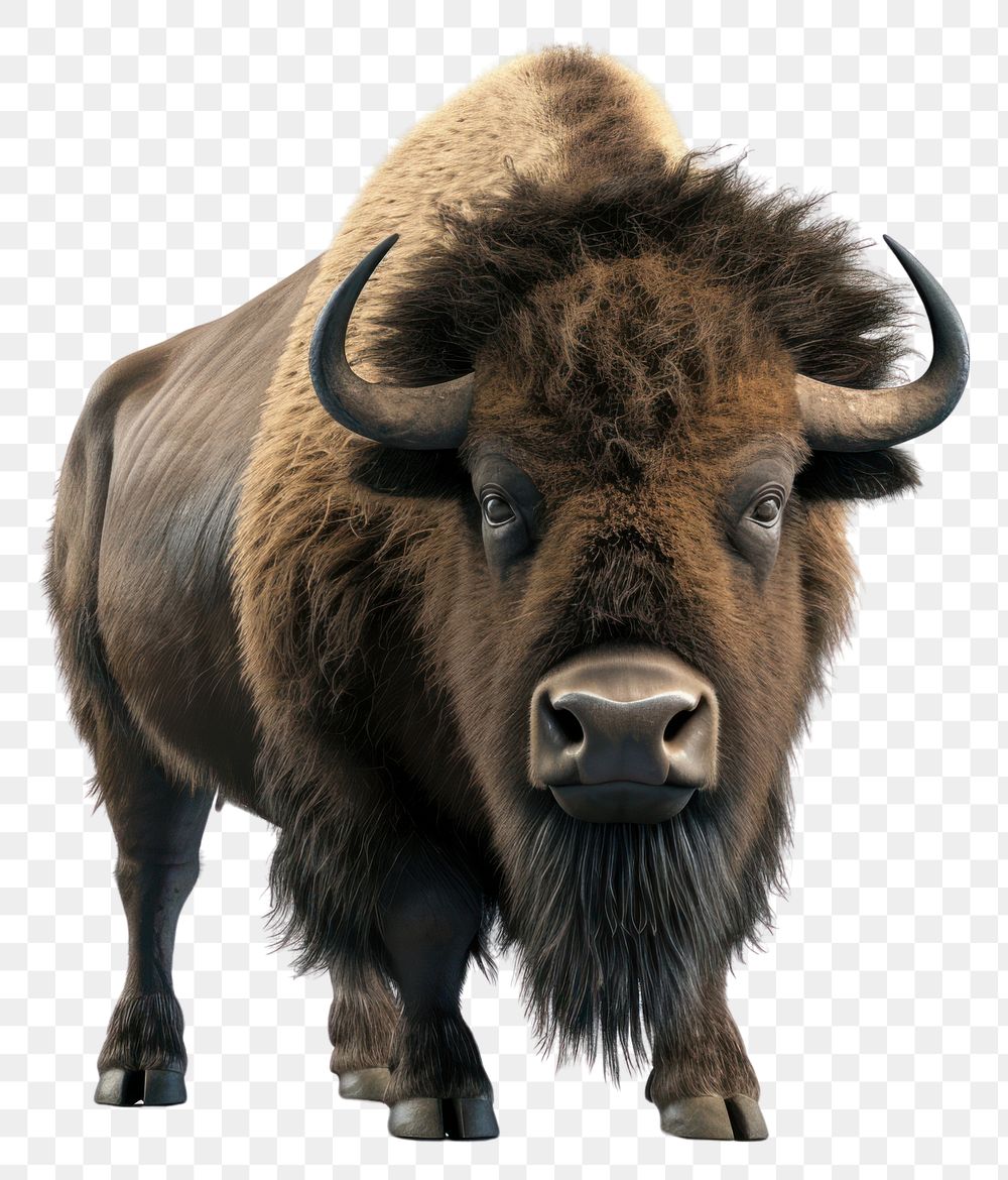 PNG  Character of an American Bison bison livestock wildlife.
