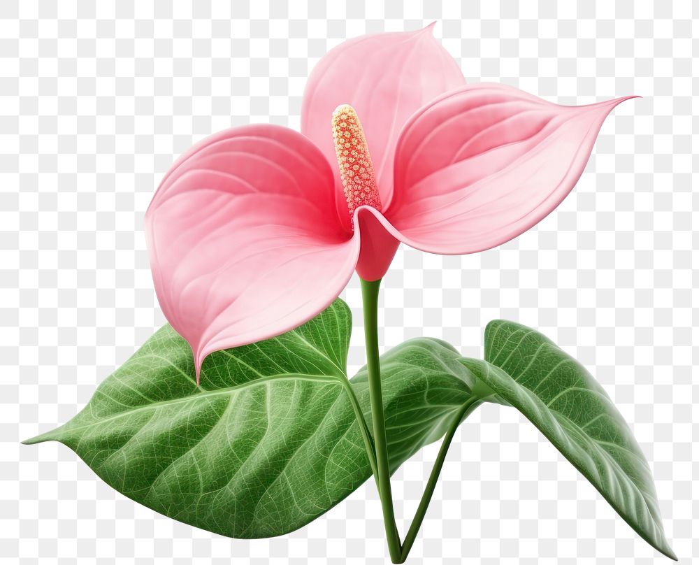 PNG  Illustration of an anthurium flower plant white background.